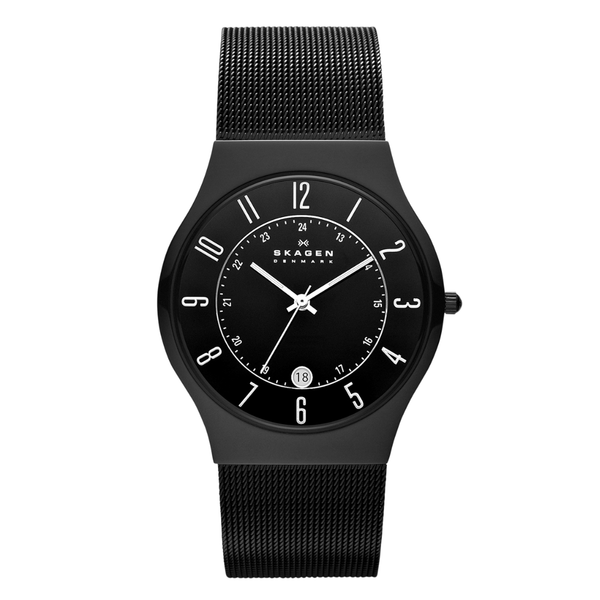 Skagen Titanium Black Mesh Bracelet Black Dial Quartz Watch for Gents - SKW 233XLTMB