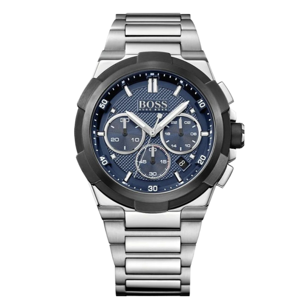 HUGO BOSS Supernova Silver Stainless Steel Blue Dial Chronograph Quartz Watch for Gents - 1513360