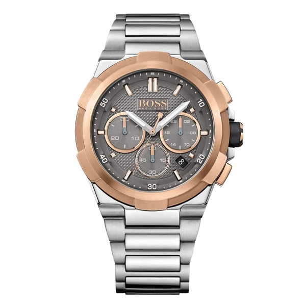 HUGO BOSS Supernova Silver Stainless Steel Grey Dial Chronograph Quartz Watch for Gents - 1513362