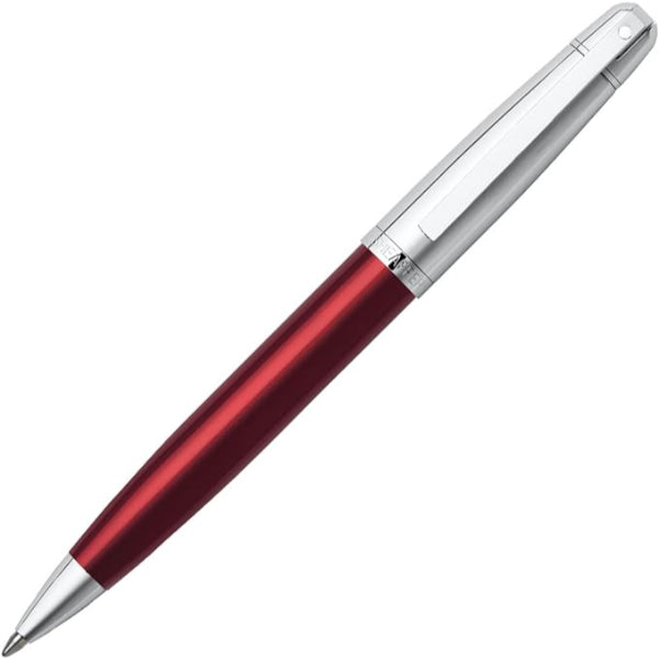 Sheaffer Translucent Red Barrel Bright Chrome Cap Ballpoint Pen - 9336