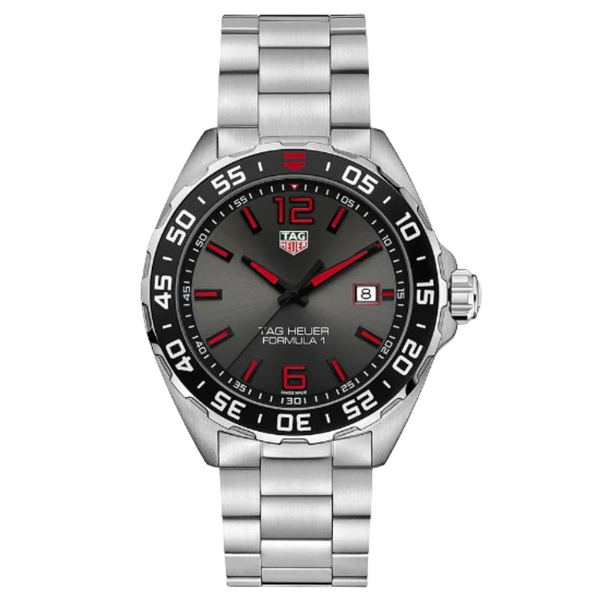 Tag Heuer Formula 1 Silver Stainless Steel Grey Dial Quartz Watch for Gents - WAZ1018.BA0842