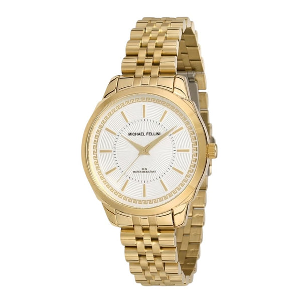 Michael Fellini Gold Stainless Steel Silver Dial Quartz Watch for Gents - MF2275-2