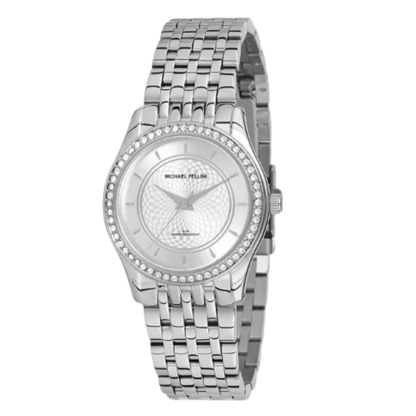 Michael Fellini Silver Stainless Steel Silver Dial Quartz Watch for Ladies - MF2276-1