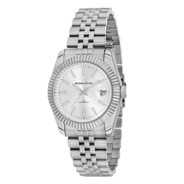 Michael Fellini Silver Stainless Steel Silver Dial Quartz Watch for Ladies - MF2264-1