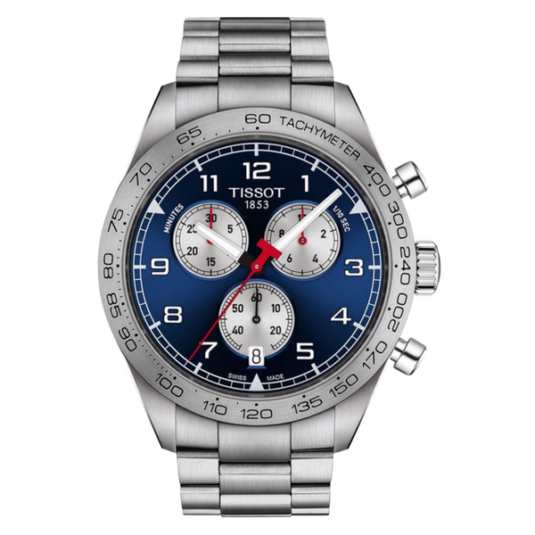 Tissot PRS 516 Silver Stainless Steel Blue Dial Chronograph Quartz Watch for Men's - T131.617.11.042.00