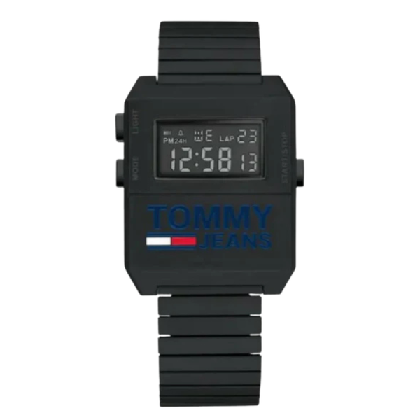 Tommy Hilfiger Tommy Jeans Expedition Black Silicone Strap Dark Blue Dial Quartz Unisex Watch - 1791671