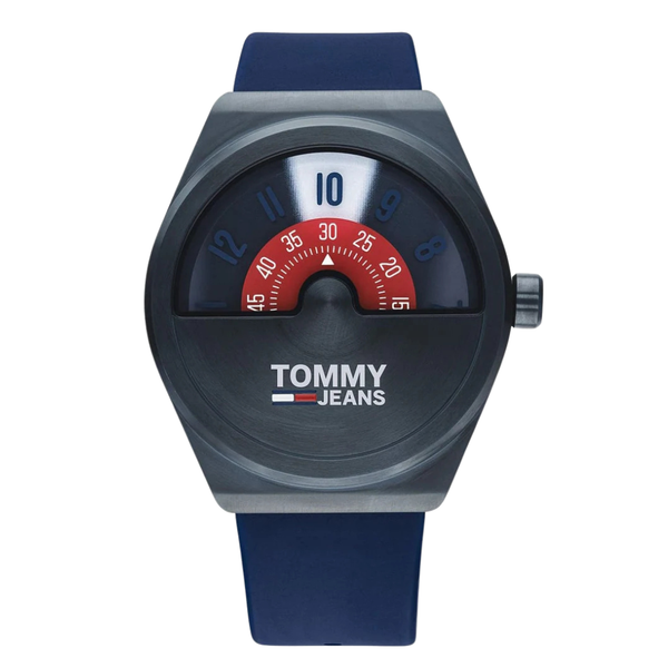 Tommy Hilfiger Monogram Pop Blue Silicone Strap Blue Dial Quartz Watch for Gents - 1791775