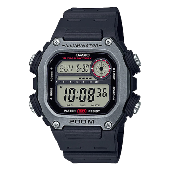 Casio Illuminator Grey Silicone Strap Grey Dial Quartz Watch for Gents - DW-291H-1AVDF