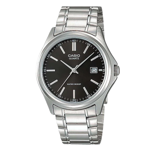 Casio General Silver Stainless Steel Black Dial Quartz Watch for Gents - MTP-1183A-1ADF