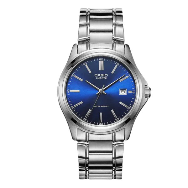 Casio Analog Silver Stainless Steel Blue Dial Quartz Watch for Gents - MTP-1183A-2ADF