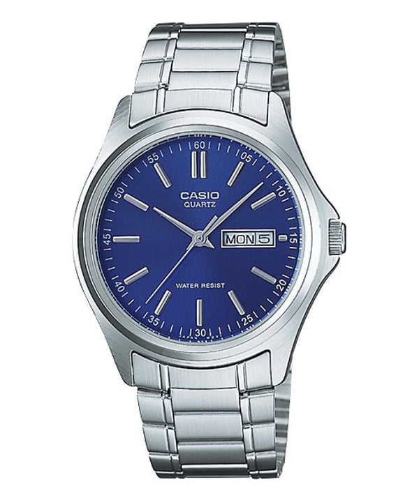 Casio Silver Stainless Steel Blue Dial Quartz Watch for Gents - MTP-1239D-2ADF