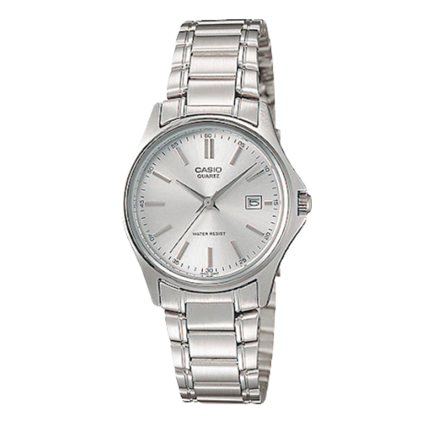 Casio Silver Stainless Steel Silver Dial Quartz Watch for Ladies - LTP-1183A-7ADF