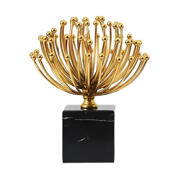 Metal Decoration Black Marbel Golden Tree