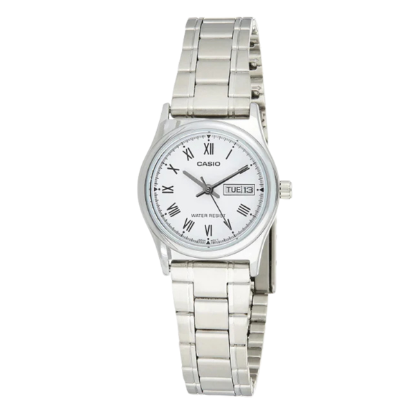 Casio Standard Silver Stainless Steel White Dial Quartz Watch for Ladies - LTP-V006D-7BUDF