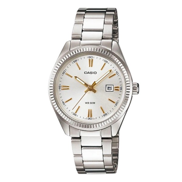 Casio Silver Stainless Steel Silver Dial Quartz Watch for Ladies - LTP-1302D-7A2VDF