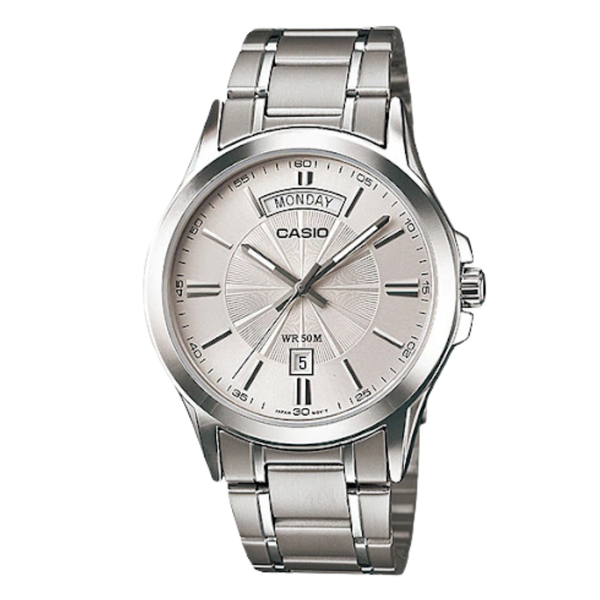 Casio Enticer Silver Stainless Steel Silver Dial Quartz Watch for Gents - MTP-1381D-7AVDF