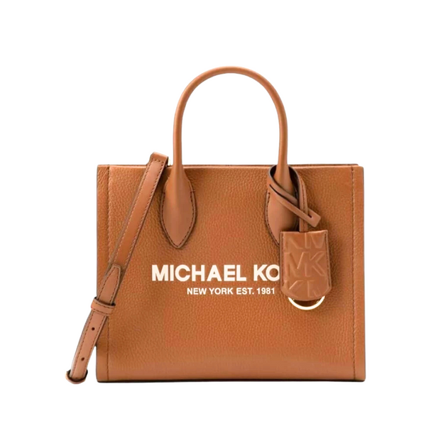 Michael Kors Mirella Shopper Crossbody Leather Bag in Luggage - 35S2G7ZC5L