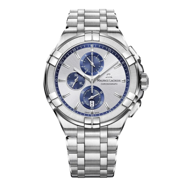 Maurice Lacroix Aikon Silver Stainless Steel Silver Dial Chronograph Quartz Watch for Gents - AI1018-SS002-131-1