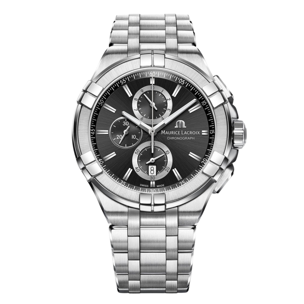 Maurice Lacroix Aikon Silver Stainless Steel Grey Dial Chronograph Quartz Watch for Gents - AI1018-SS002-330-1