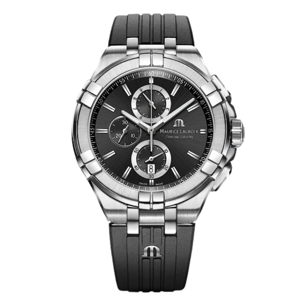 Maurice Lacroix Aikon Black Silicone Strap Black Dial Quartz Watch for Gents -AI1018-SS001-330-2