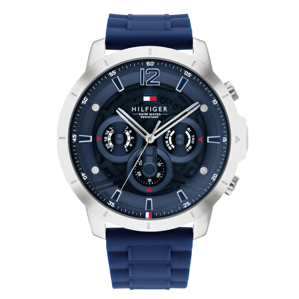 Tommy Hilfiger Luce Blue Silicone Strap Blue Dial Chronograph Quartz Watch for Gents - 1710489