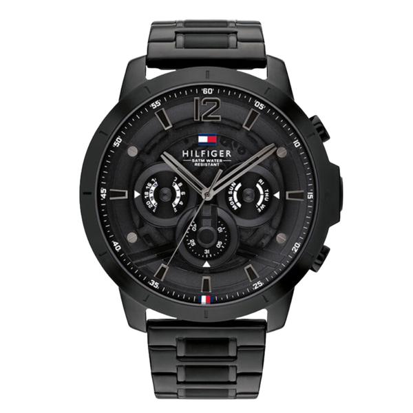 Tommy Hilfiger Luce Black Stainless Steel Black Dial Chronograph Quartz Watch for Gents - 1710494