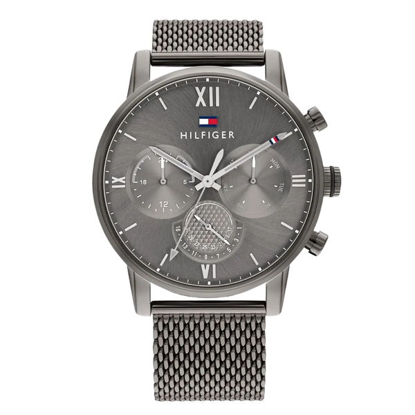 Tommy Hilfiger Sullivan Grey Mesh Bracelet Grey Dial Chronograph Quartz Watch for Gents - 1791882