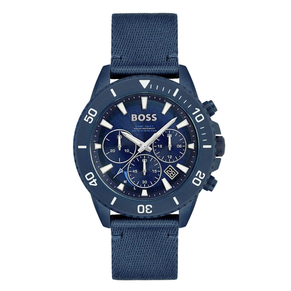 Hugo Boss Admiral Blue Plastic/Resin Strap Blue Dial Chronograph Quartz Watch for Gents - 1513919