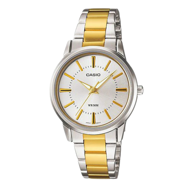 Casio Two-tone Stainless Steel Silver Dial Quartz Watch for Ladies - LTP-1303SG-7AVDF