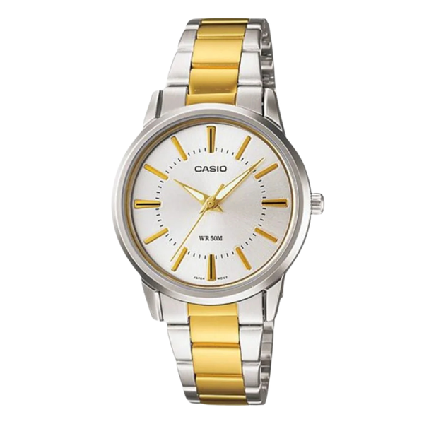 Casio Two-tone Stainless Steel Silver Dial Quartz Watch for Gents - MTP-1303SG-7AVDF