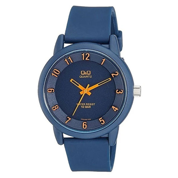 Q&Q Blue Resin Strap Blue Dial Quartz Watch for Gents - VR52J002Y