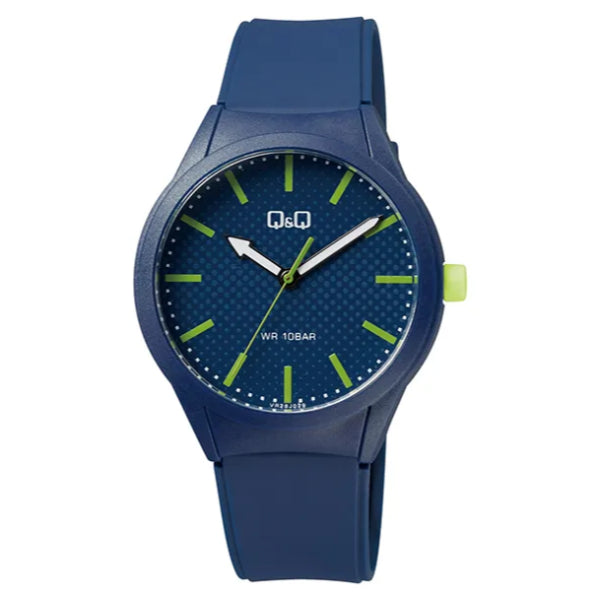 Q&Q Blue Resin Strap Blue Dial Quartz Watch for Gents - VR28J029Y