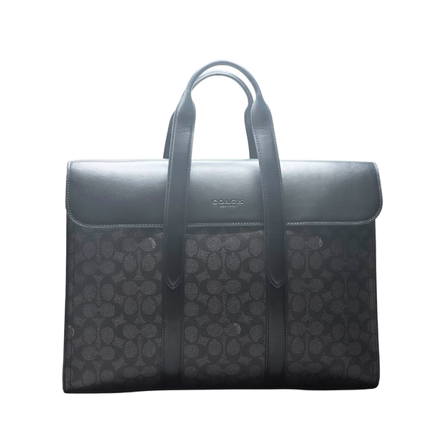 Coach Metropolitan Portfolio In Signature Canvas Black - CH39775