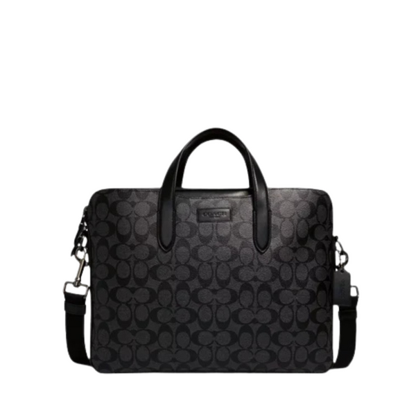 Penn Brief In Signature Canvas Black Laptop Bag - CH2837
