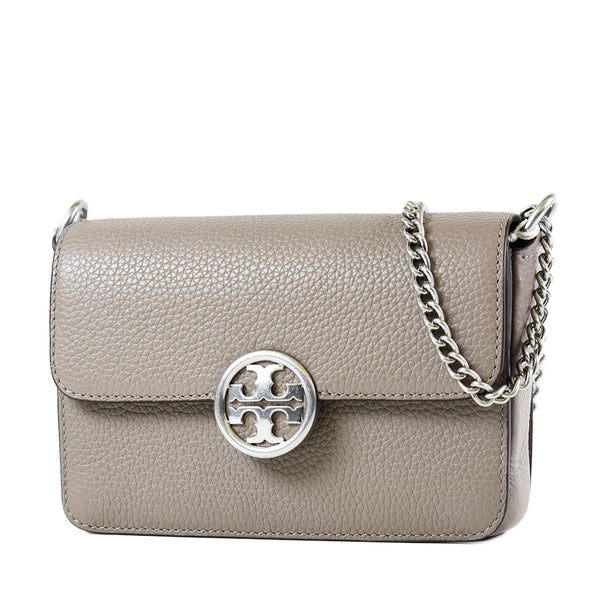 Tory Burch Olivia Pebbled Leather Small Bag In Green Heron - 141659