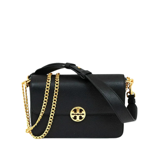 Tory Burch Olivia Pebbled Leather Small Bag In Black - 141659