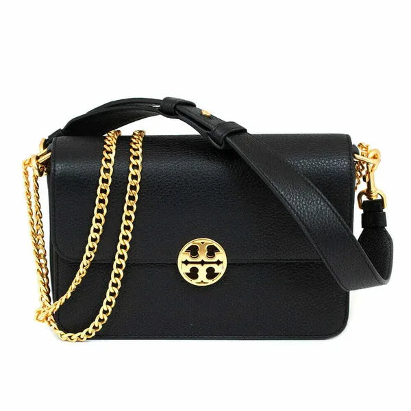 Tory Burch Olivia Pebbled Leather Small Bag In Black - 141659