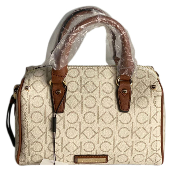 Calvin Klein Signature Satchel Bag In Vanilla - CKL01617B