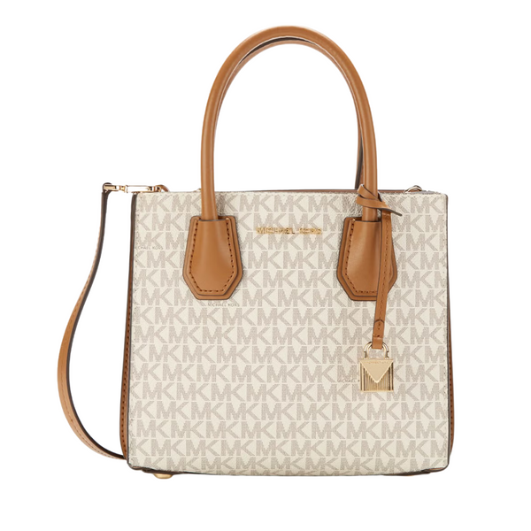 Michael Kors Mercer Medium Logo Accordion Crossbody Bag In Vanilla - 30F8GM9M6B
