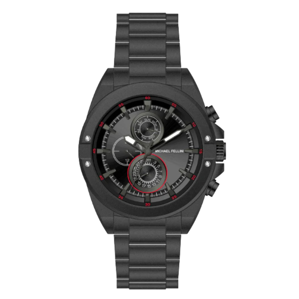 Michael Fellini Black Stainless Steel Black Dial Chronograph Quartz Watch for Gents - MF-2345-06