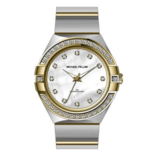 Michael Fellini Two-tone Stainless Steel Mother Of Pearl Dial Quartz Watch for Ladies - MF-2356-03