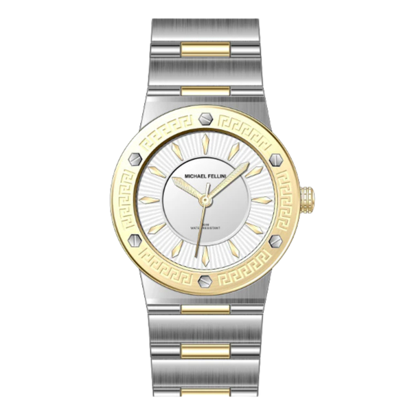 Michael Fellini Two-tone Stainless Steel Silver Dial Quartz Watch for Ladies - MF2353-03
