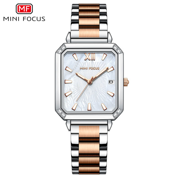 Mini Focus Two-tone Stainless Steel Mother Of Pearl Dial Quartz Watch for Ladies - MF0472L-02