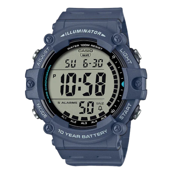 Casio Illuminator Blue Resin Band Grey Dial Digital Watch for Gents - AE-1500WH 2A PDF