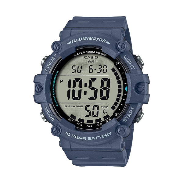 Casio Illuminator Blue Resin Band Grey Dial Digital Watch for Gents - AE-1500WH 2A PDF