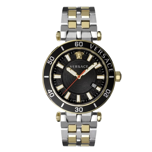 Versace Greca Sport Two-tone Stainless Steel Black Dial Quartz Watch for Gents - VEZ300821