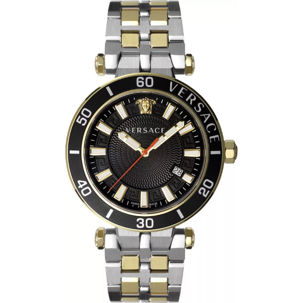Versace Greca Sport Two-tone Stainless Steel Black Dial Quartz Watch for Gents - VEZ300821