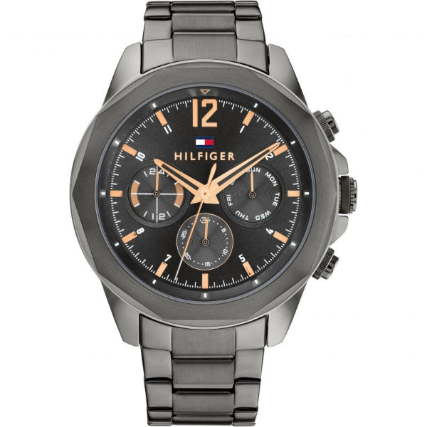 Tommy Hilfiger Lars Gery Stainless Steel Black Dial Chronograph Quartz Watch for Gents - 1792061