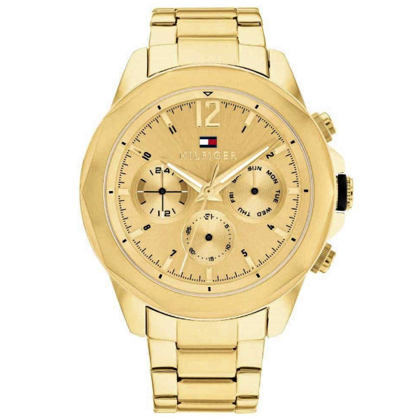 Tommy Hilfiger Lars Gold Stainless Steel Gold Dial Chronograph Quartz Watch for Gents - 1792060