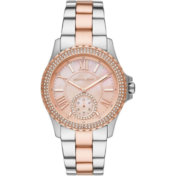 Michael Kors Everest Two-tone Stainless Steel Mother Of Pearl Dial Quartz Watch for Ladies - MK-7402